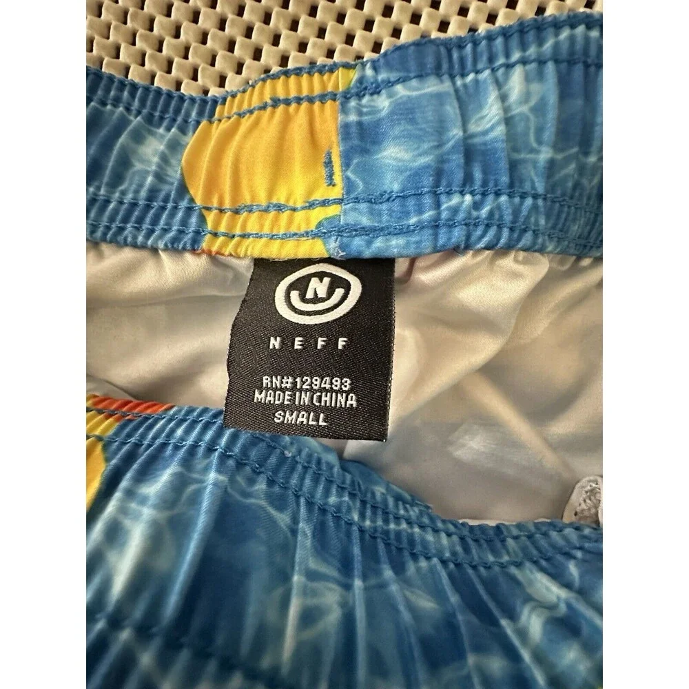 Neff Swim Trunks Shorts‎ Mens Size Small Rubber Duck Drawstring Elastic Waist S